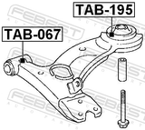 Febest TAB-195 Rear Bushing, Front Control Arm