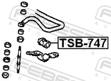 Febest TSB-747 Front Stabilizer Bar Bush D23