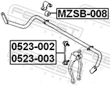 Febest 0523-003 Front Left Stabilizer Link / Sway Bar Link