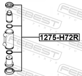 Febest 1275-H72R Rear Wheel Brake Cylinder Repair Kit (Set For One Side)