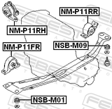 Febest NM-P11RH Right Engine Mount (Hydro)