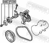 Febest 0487-P15W Pulley Tensioner Kit