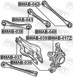 Febest BMAB-037 Bushing, Rear Transverse Arm