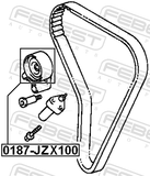 Febest 0187-JZX100 Timing Belt Tensioner Pulley