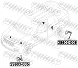 Febest 29603-005 Front Level Sensor (With Link)