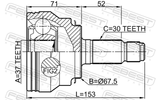 Febest 0310-RL6 Outer CV Joint 37X67.5X30