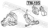 Febest TM-195 Rear Differential Mount