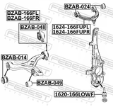 Febest BZAB-024 Bushing, Front Upper Control Arm