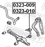 Febest 0323-010 Front Left Stabilizer Link / Sway Bar Link