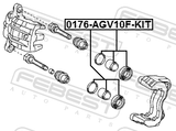 Febest 0176-AGV10F-KIT Repair Kit, Front Caliper Piston D45.9