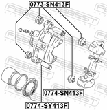 Febest 0774-SY413F Front Caliper Slide Pin