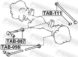 Febest TAB-098 Front Bushing, Rear Control Arm