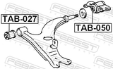 Febest TAB-027 Front Bushing, Front Control Arm