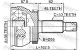 Febest 2210-OPTA48 Outer CV Joint 36X55X30