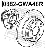 Febest 0382-CWA48R Rear Wheel Hub
