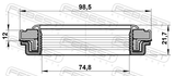 Febest 95RCW-76981222X Drive Shaft Oil Seal 74.8X98.5X12X21.7