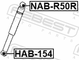 Febest NAB-R50R Bushing, Rear Shock Absorber