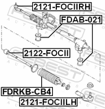 Febest 2121-FOCIILH Steering Tie Rod End Left