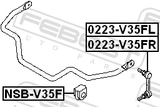 Febest 0223-V35FL Front Left Stabilizer Link / Sway Bar Link