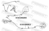 Febest 01100-GRN28LH Parking Brake Cable Assembly