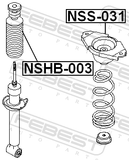 Febest NSS-031 Rear Shock Absorber Mounting