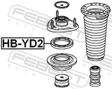 Febest HB-YD2 Front Shock Absorber Bearing