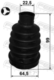Febest 2415P-DUSTRT Boot Inner CV Joint Rear Kit 64.5X99X22.5