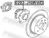 Febest 0282-J10RWD Rear Wheel Hub