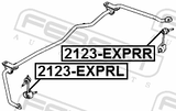 Febest 2123-EXPRR Rear Right Stabilizer Link / Sway Bar Link