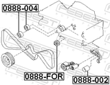 Febest 0888-FOR Pulley Idler Timing Belt
