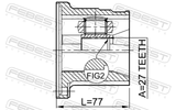 Febest 0211-FX35LH Inner CV Joint Left 27X98