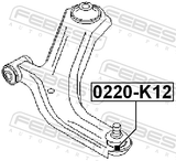 Febest 0220-K12 Ball Joint Front Lower Arm