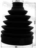 Febest 0117P-ZNR Boot Outer CV Joint Kit Pvc 88X111X26.5