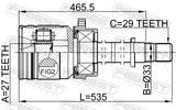 Febest 0211-J31RH Inner CV Joint Right 27X33X29