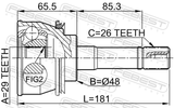 Febest 0710-011 Outer CV Joint 29X48X26