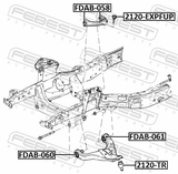 Febest FDAB-060 Front Bushing, Front Control Arm