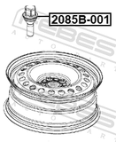 Febest 2085B-001 Wheel Bolt M12X1.25 L60.4