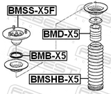 Febest BMSS-X5F Front Shock Absorber Mounting