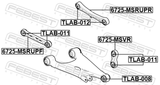 Febest 6725-MSRUPR Rear Upper Transverse Link