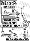 Febest 0324-CU2UPR Right Upper Front Arm