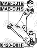 Febest 0420-D81F Ball Joint Front Lower Arm