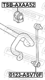 Febest TSB-AXAA52 Front Stabilizer Bar Bush D25.4