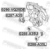 Febest 0290-VQ25DE Belt Tensioner