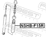 Febest NSHB-F15R Rear Shock Absorber Boot (Set For One Side)