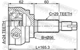 Febest 0210-089 Outer CV Joint 24X56X29