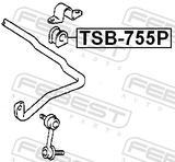 Febest TSB-755P Front Stabilizer Bar Bush D22