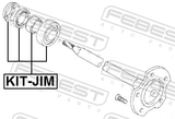 Febest KIT-JIM Repair Kit, Ball Bearing Rear Axle Shaft 35X72X22