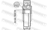 Febest 2911-FLIISHA Propshaft CV Joint 22X74