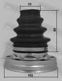 Febest 1915-E82R Boot Inner CV Joint Rear Kit 102X80X33