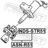 Febest ASN-R51 Steering Shaft Rag U-Joint Coupler
